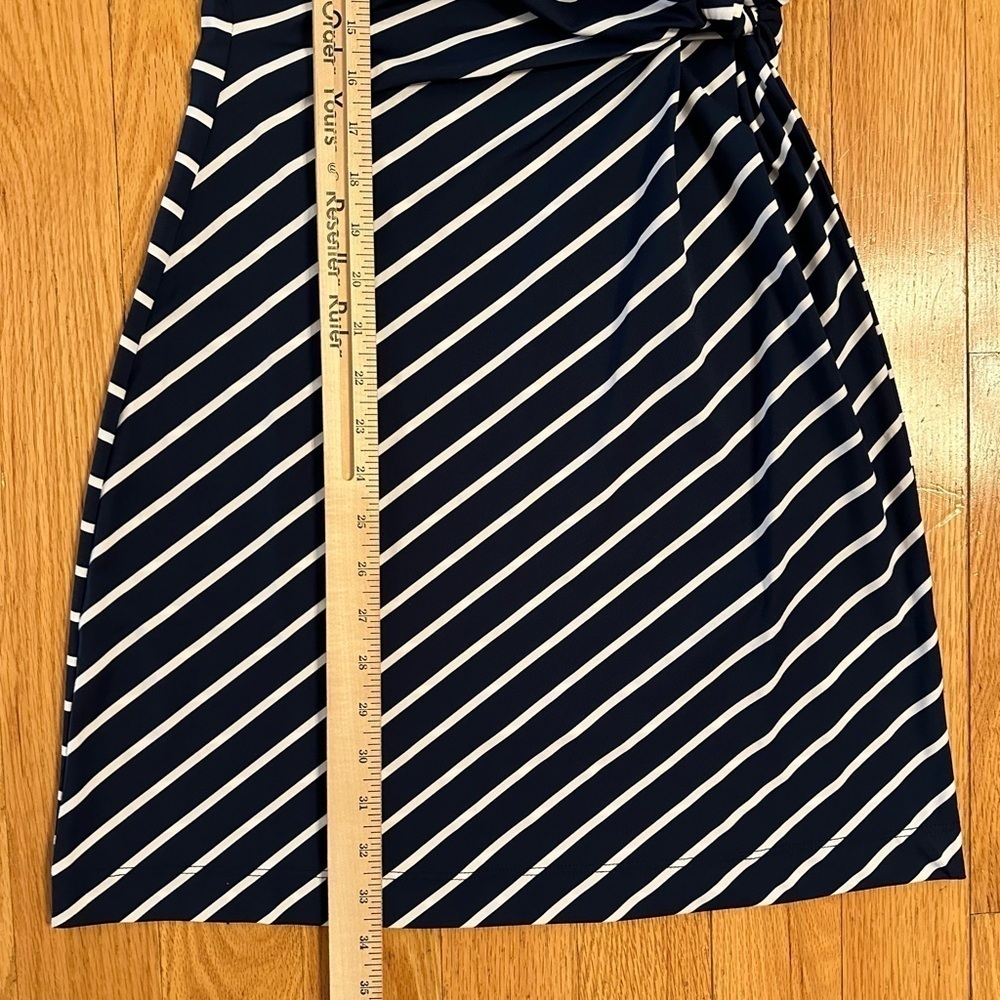 Vineyard Vines Sankaty Side Tie Tank Performance Dress Navy White Stripe XS - Picture 2 of 8